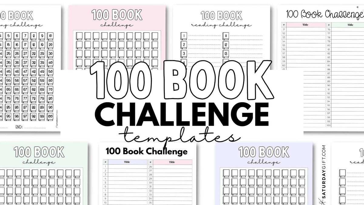 100 Book Challenge Template 34 Free Printables SaturdayGift