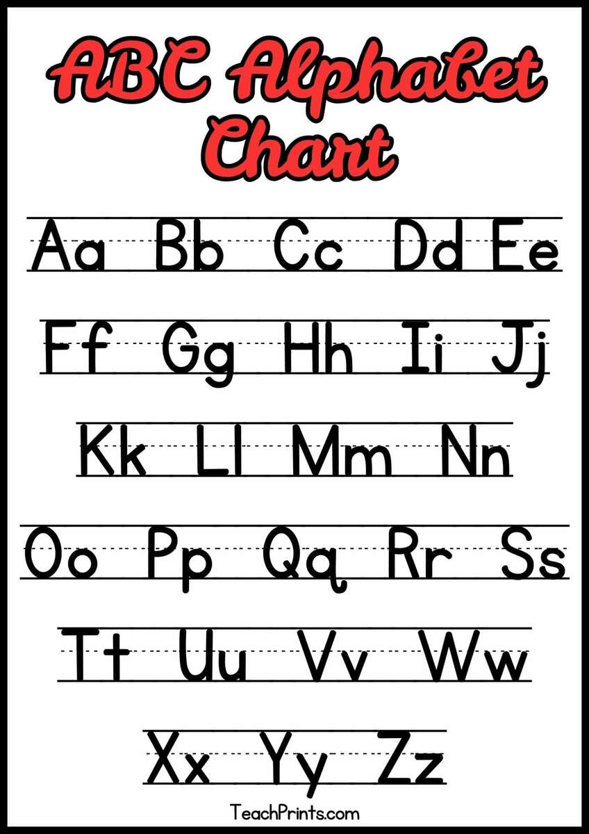 11 Free Printable Alphabet Charts Teach Prints 11 Free Printable Alphabet Charts Teach Prints