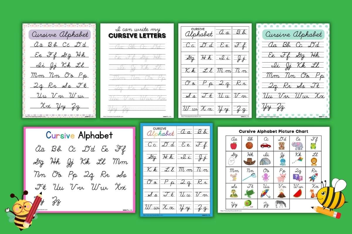 13 Free Printable Cursive Alphabet Charts For Kids The Best Cursive Alphabet Printable And Teaching Tips