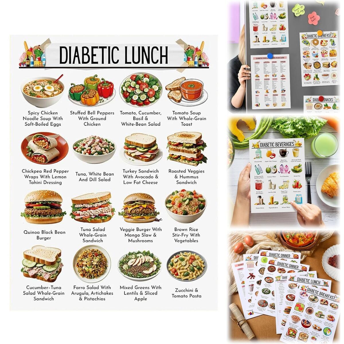 3 Count Diabetes Food List And Meal Planner 3 Piece Diabetes Food Chart Set Meal Planning Guide With Glycemic Index Portion Sizes Printable Diabetic Diet Menu Amazon Elegend 3pcs Diabetes Food List Chart Meal Planner For Diabetics Type 2 Diabetes Diet Plan Printable Diabetes Information Chart W Serving Size Carbs Calories Protein Glycemic Index GI
