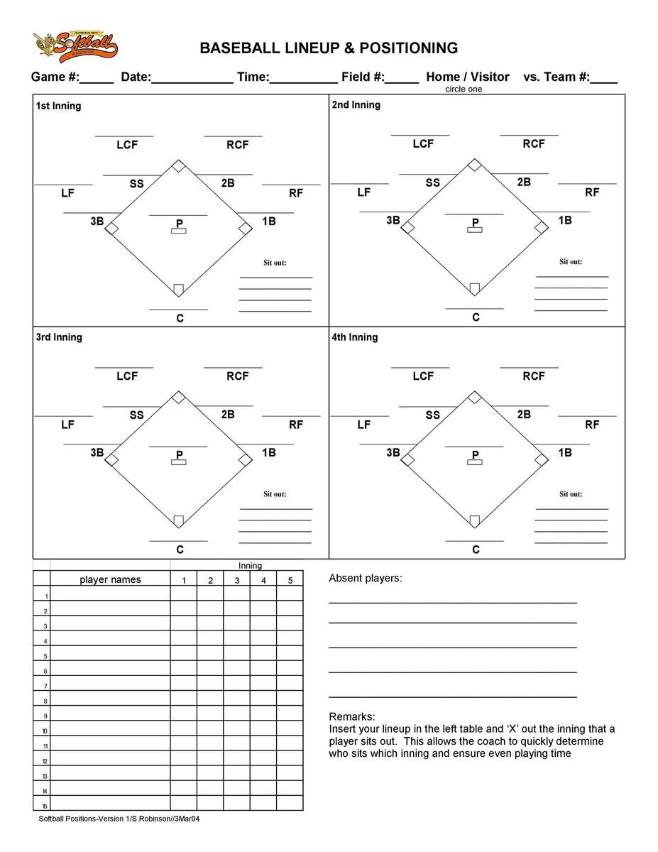 33 Printable Baseball Lineup Templates Free Download TemplateLab 33 Printable Baseball Lineup Templates Free Download TemplateLab