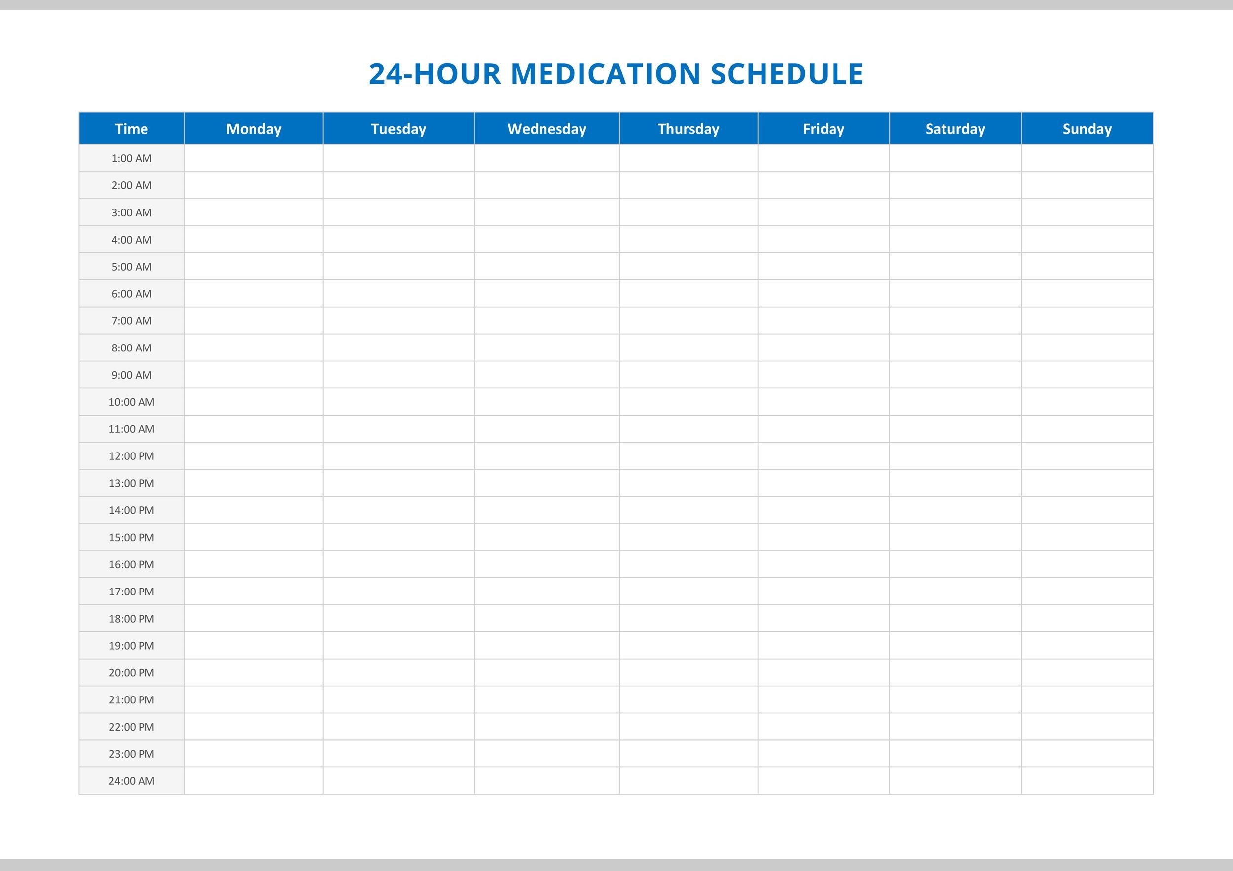 40 Great Medication Schedule Templates Medication Calendars