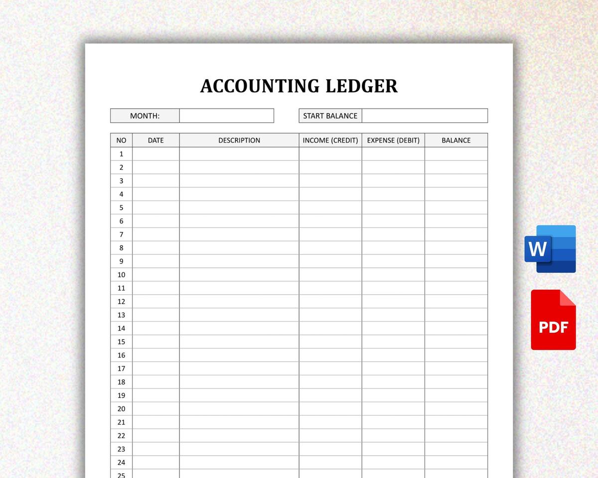 Accounting Ledger Printable General Ledger Expense Tracker Small Business Accounting Money Tracker Bookkeeping Ledger PDF Word Etsy