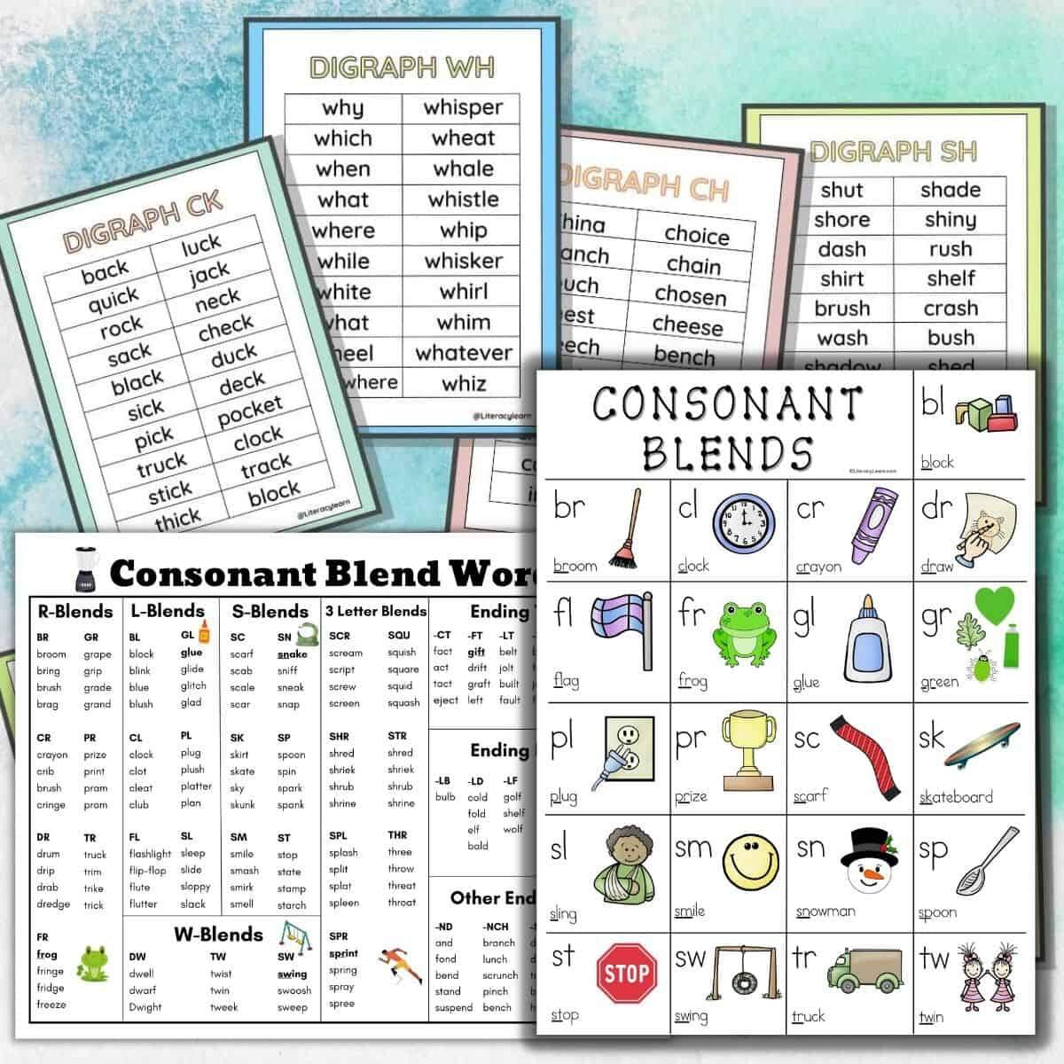 All About Digraphs Blends Free Lists Charts Literacy Learn All About Digraphs Blends Free Lists Charts Literacy Learn