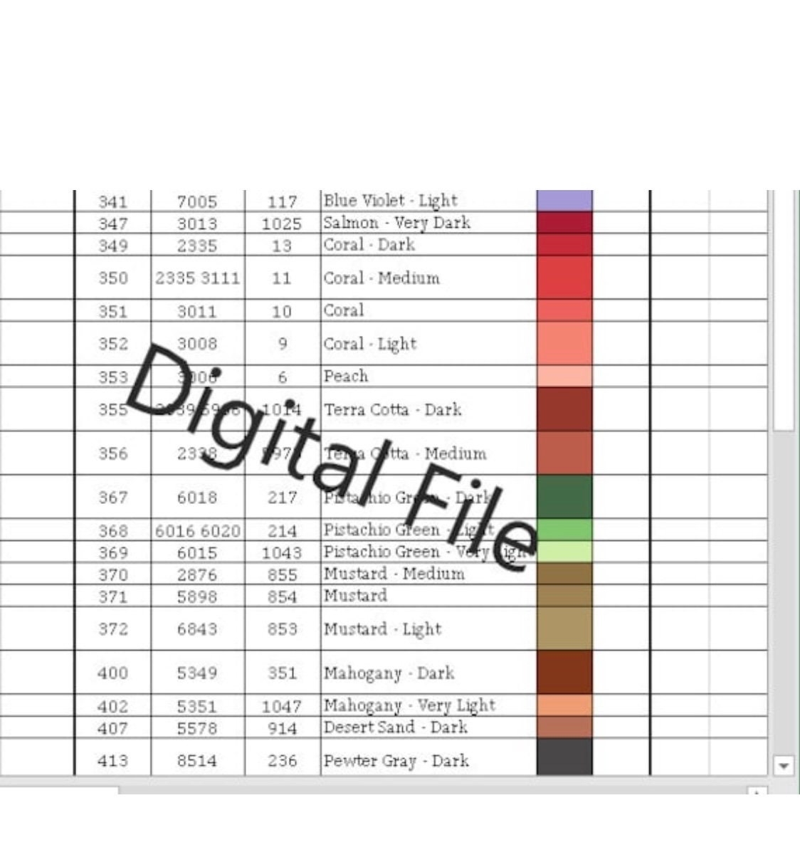 Anchor Colour Chart Etsy Singapore Anchor Colour Chart Etsy Singapore