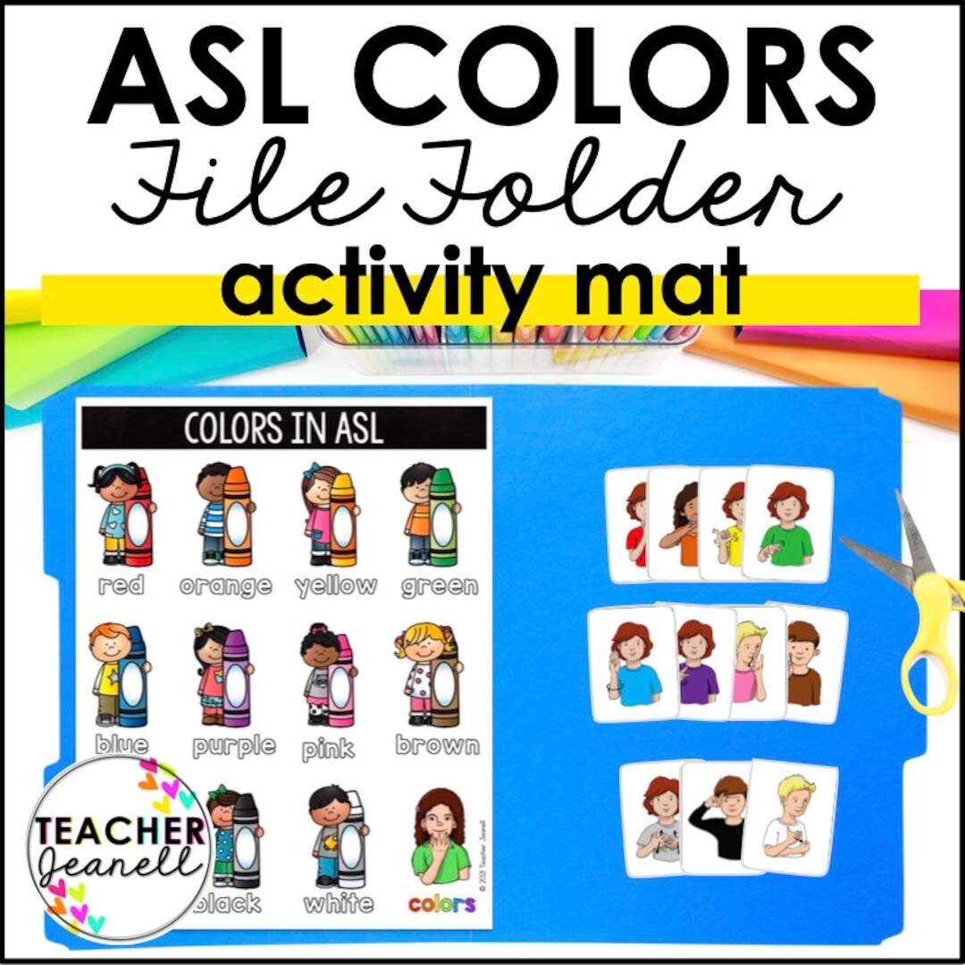 ASL Colors Matching Activity File Folder Printable PDF Etsy ASL Colors Matching Activity File Folder Printable PDF Etsy