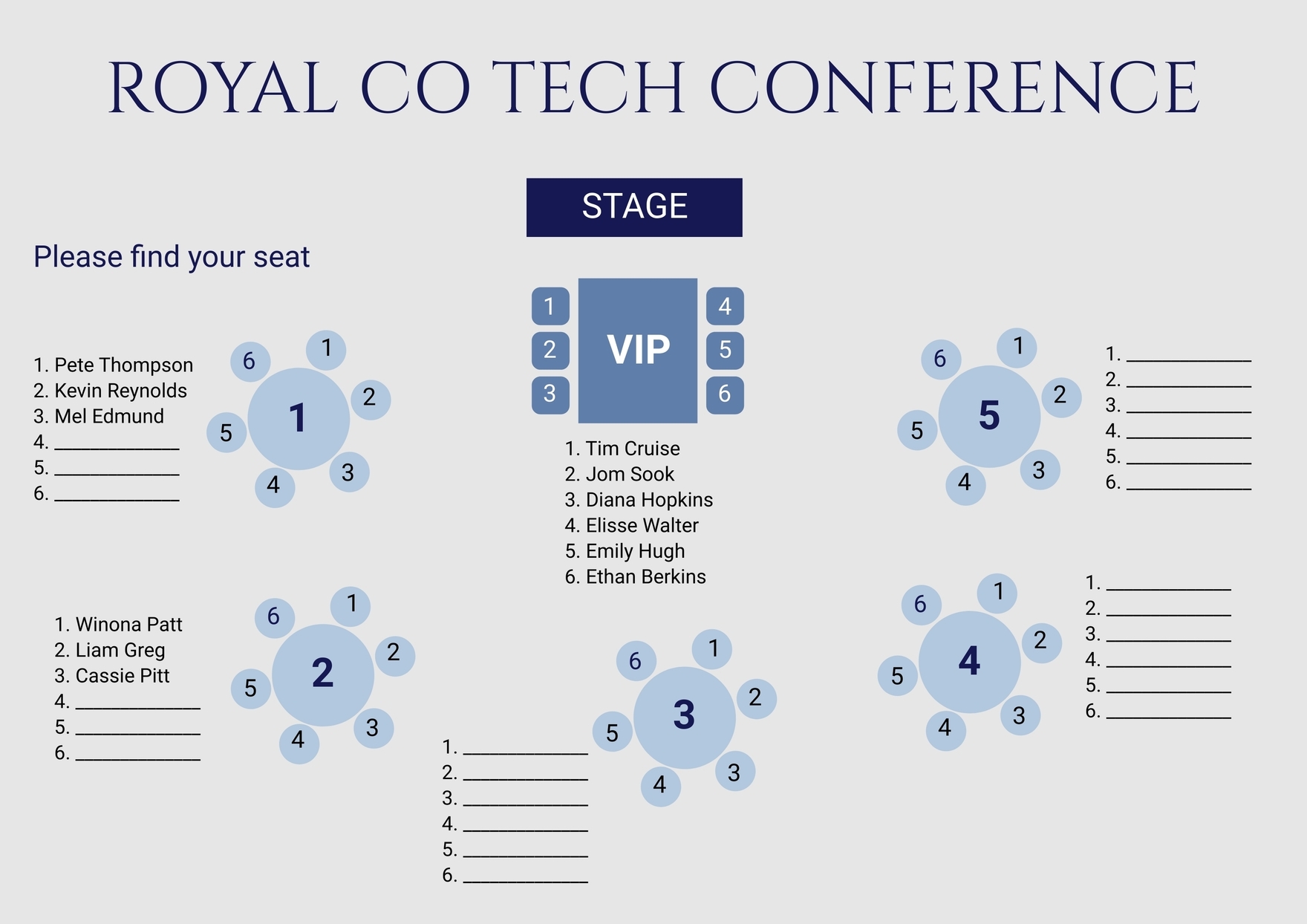 Banquet Table Seating Chart In Illustrator PDF Download Template