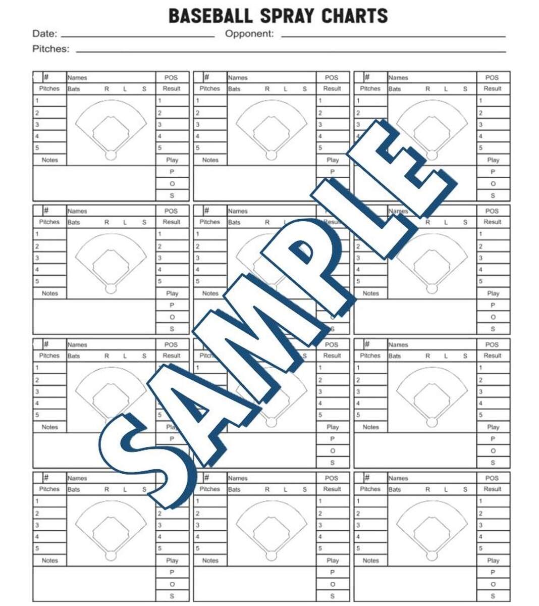 Baseball Spray Chart Printable Charts For Mapping Hitters Tendencies Etsy Baseball Spray Chart Etsy