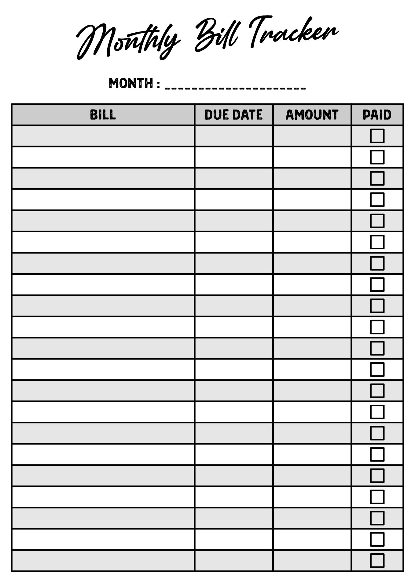 Bill Payment Chart 10 Free PDF Printables Printablee Bill Payment Chart 10 Free PDF Printables Printablee