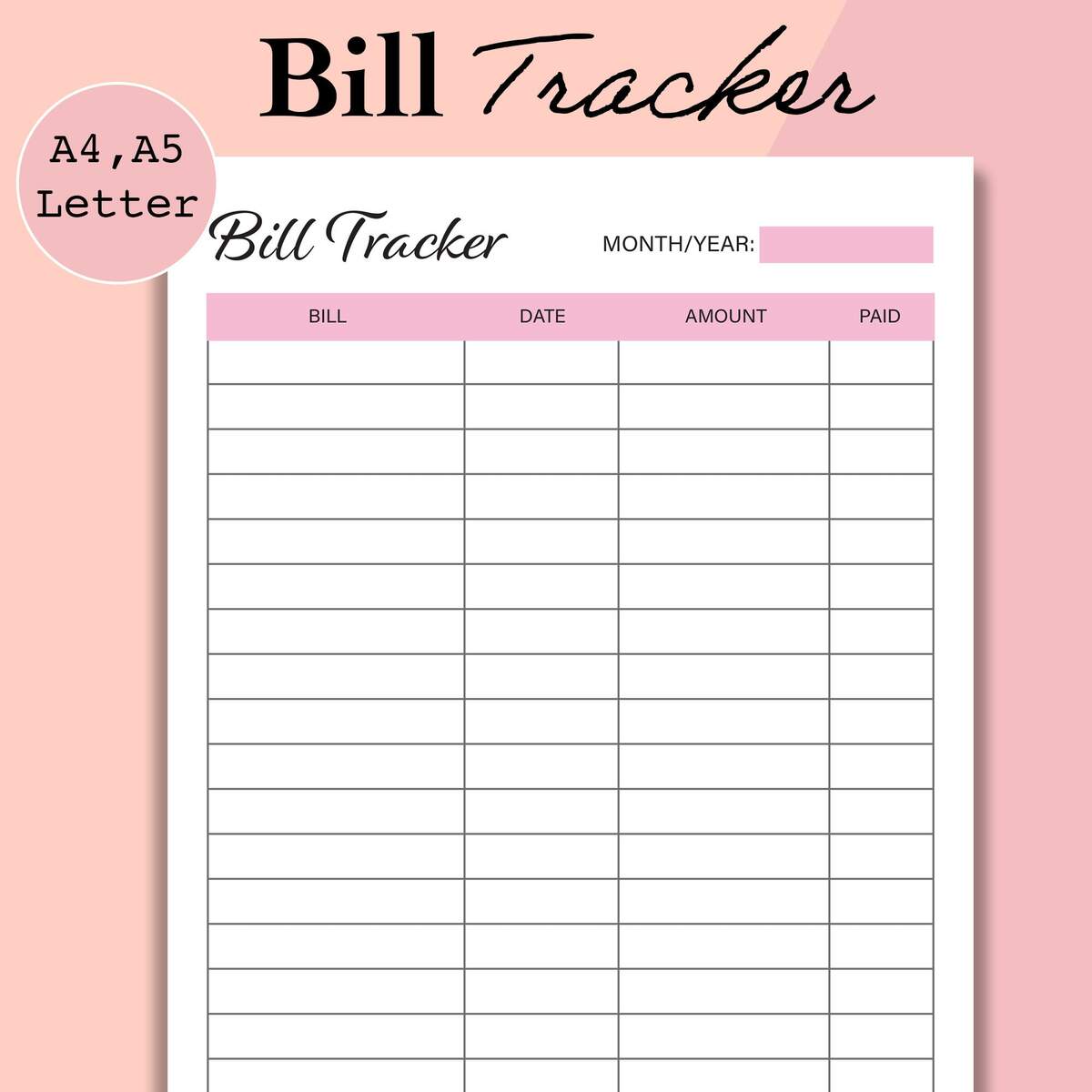 Monthly Bill Payment Tracker Printable Free Printable Monthly Bill Organizers Monthly Bill Payment Checklist