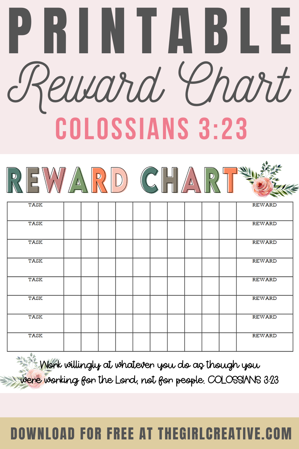 Blank Reward Chart Printable The Girl Creative Blank Reward Chart Printable The Girl Creative