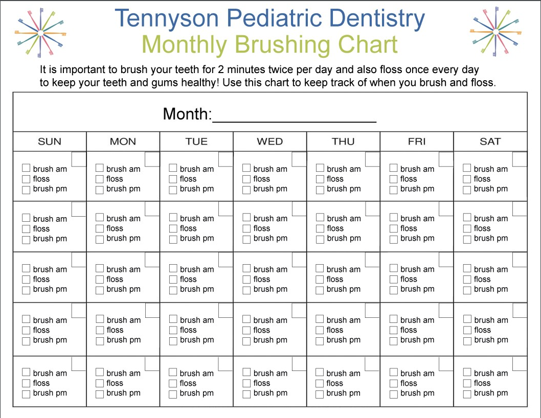 Brushing Chart Pediatric Dentist In Denver CO Tennyson Pediatric Dentistry