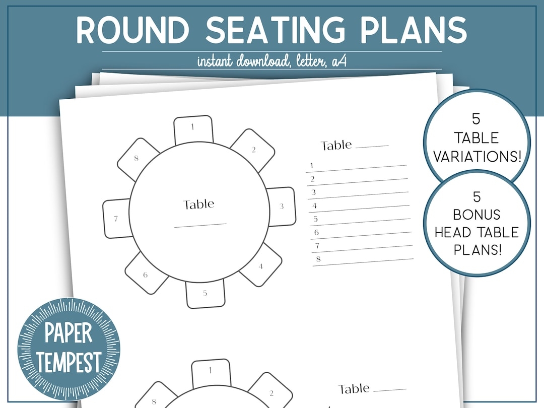 Free Round Table Wedding Seating Chart Template To Edit Online