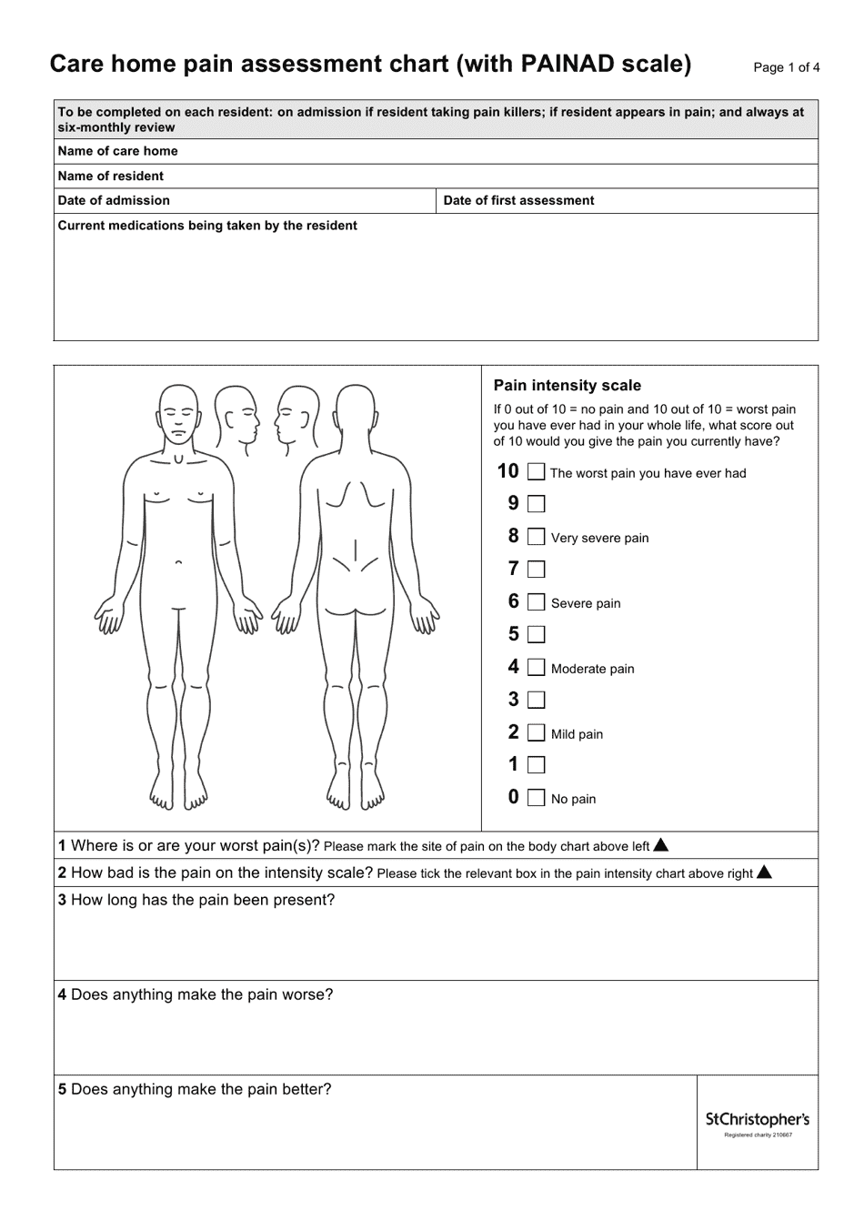 Care Home Pain Assessment Chart With Painad Scale Download Printable PDF Templateroller Care Home Pain Assessment Chart With Painad Scale Download Printable PDF Templateroller