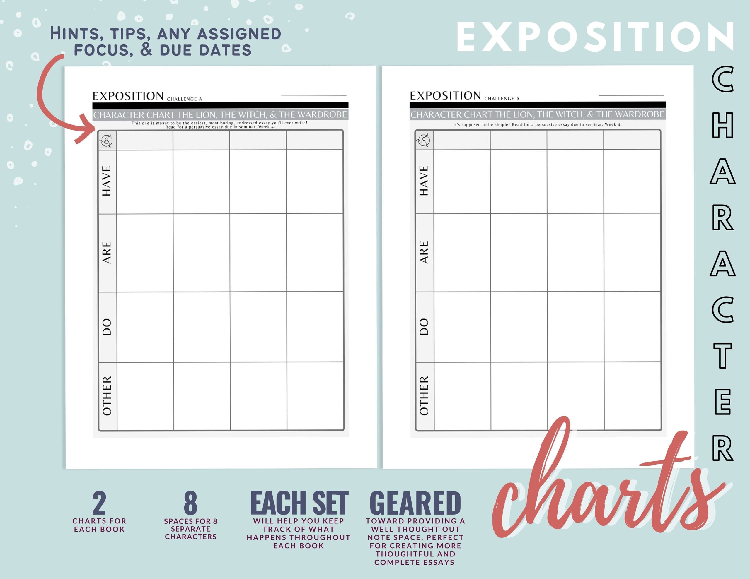 CC Challenge A Character Charts For Exposition In Classical Conversations Ch A Etsy CC Challenge A Character Charts For Exposition In Classical Conversations Ch A Etsy