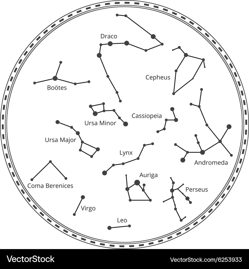 Celestial Constellation Map Royalty Free Vector VectorStock