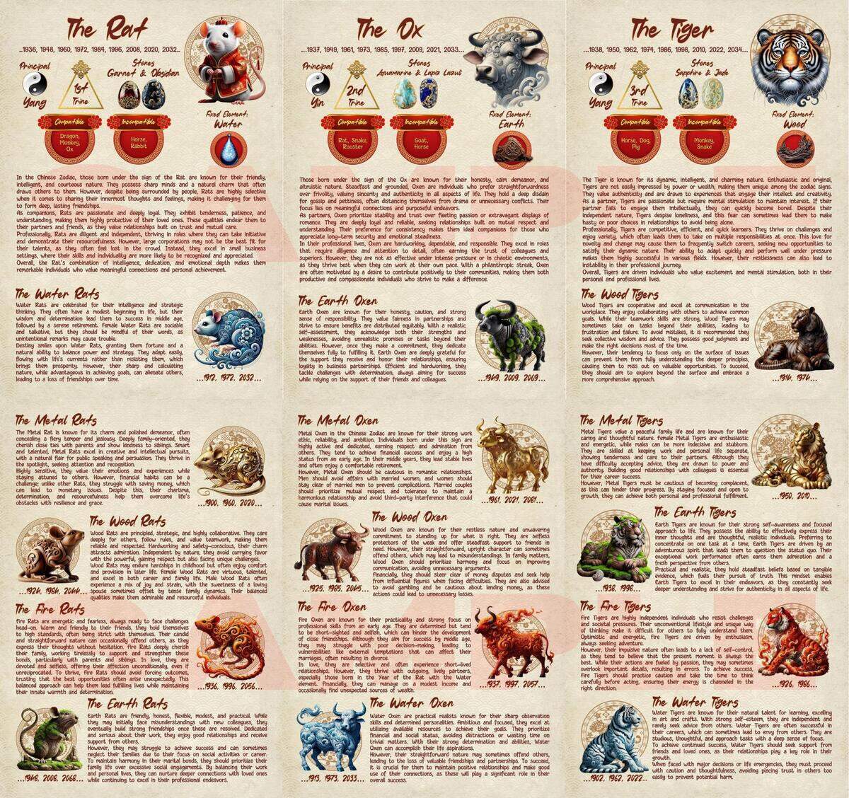 CHINESE ZODIAC Signs Astrology Instant Digital Download Printable Pages Sizes A4 8 5 X11 Etsy CHINESE ZODIAC Signs Astrology Instant Digital Download Printable Pages Sizes A4 8 5 X11 Etsy