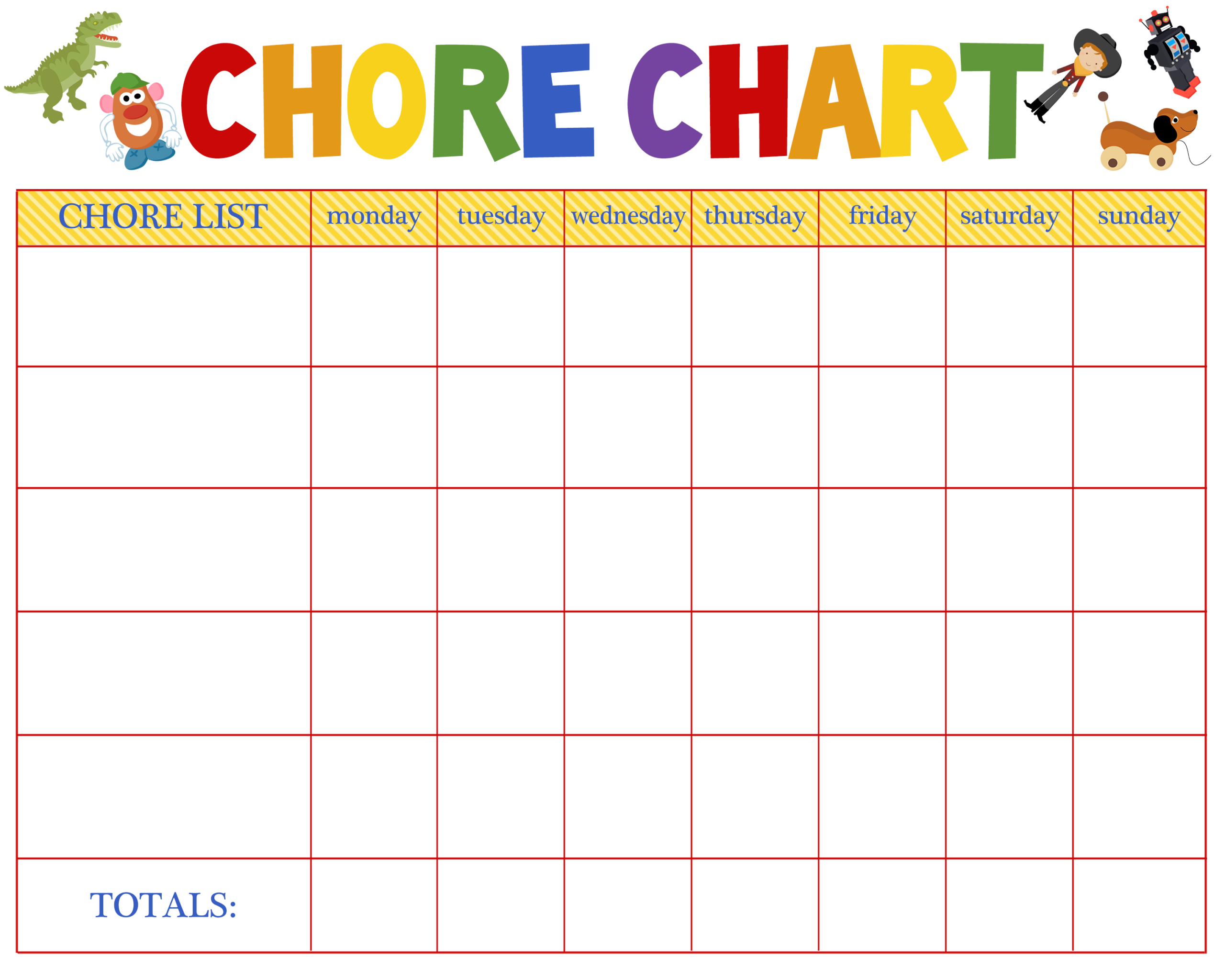 Chore Chart Blank Becca Paro Free Printable Weekly Chore Charts Paper Trail Design