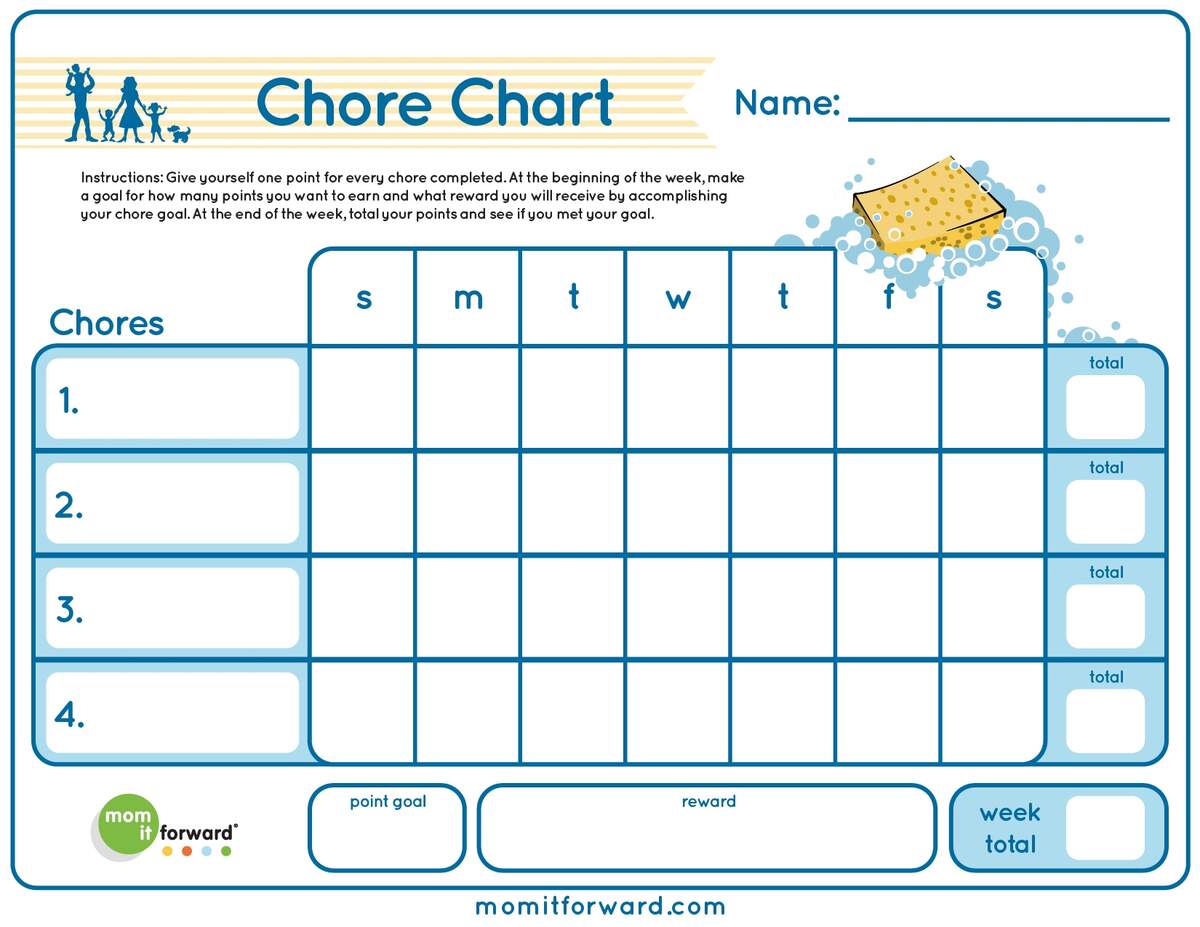 Chore Chart Printable Mom It ForwardMom It Forward