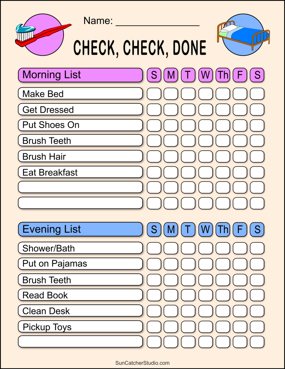 Free Printable Kid S Daily Routine Chart Template The Incremental Mama