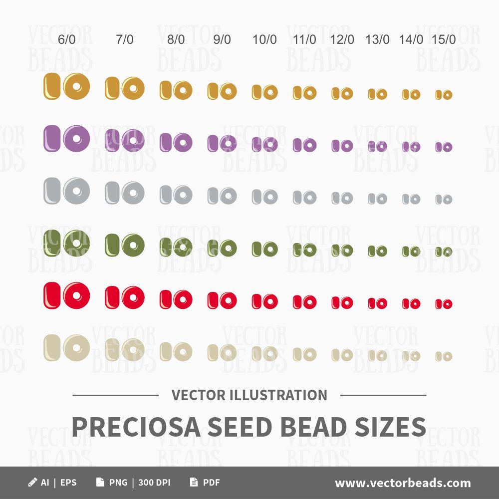 Clip Art Set Of Round Seed Beads Preciosa Seed Bead Sizes Instant Download Etsy 9 Bead Size Chart Ideas In 2025 Bead Size Chart Beads Jewelry Making