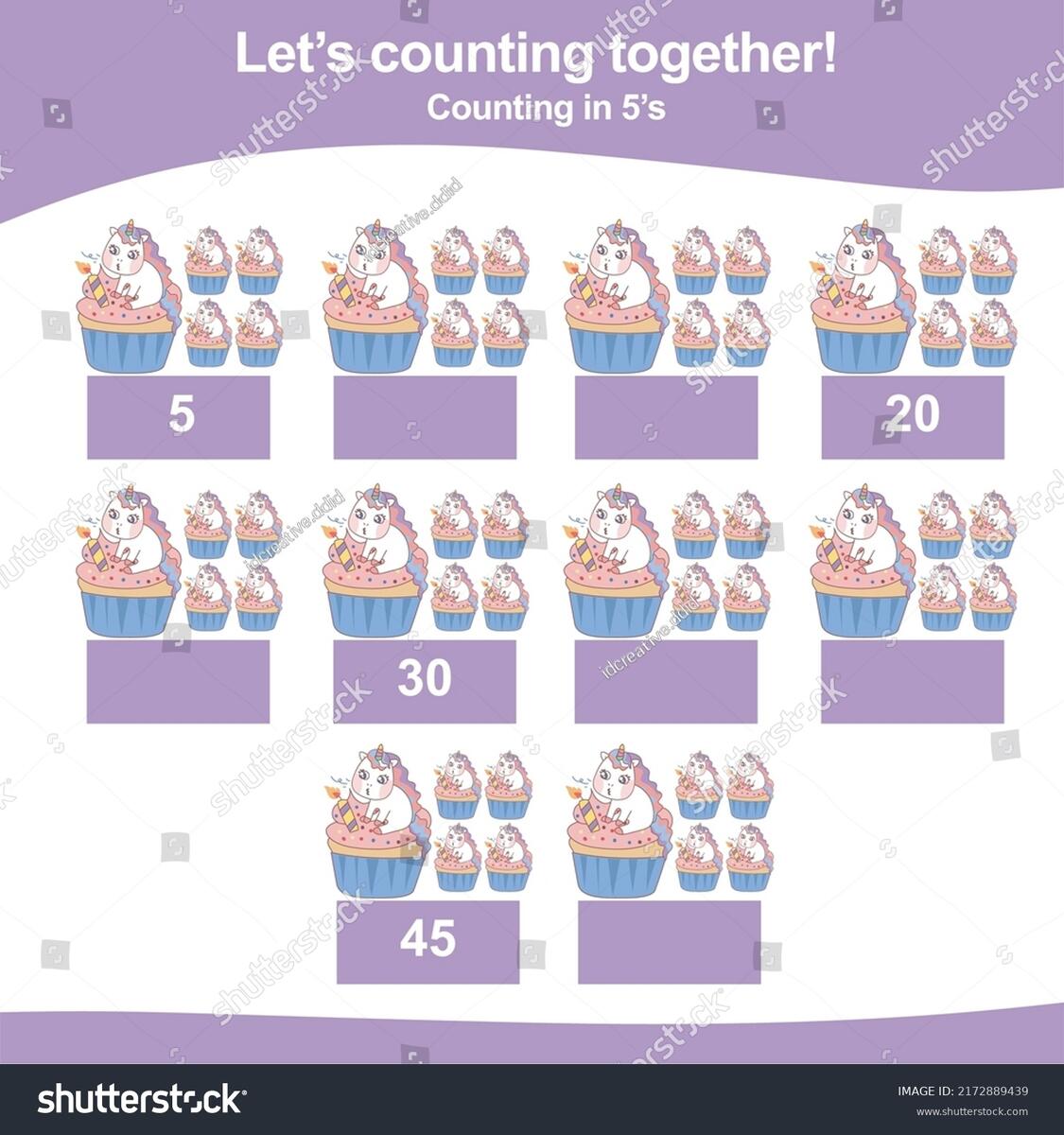 Counting 5s Unicorn Theme Educational Printable Stock Vector Royalty Free 2172889439 Shutterstock Counting 5s Unicorn Theme Educational Printable Stock Vector Royalty Free 2172889439 Shutterstock