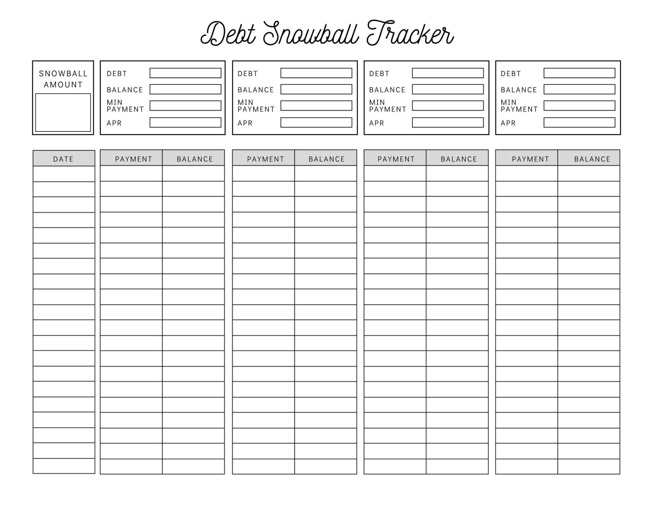 Download Printable Visual Debt Tracker Template PDF