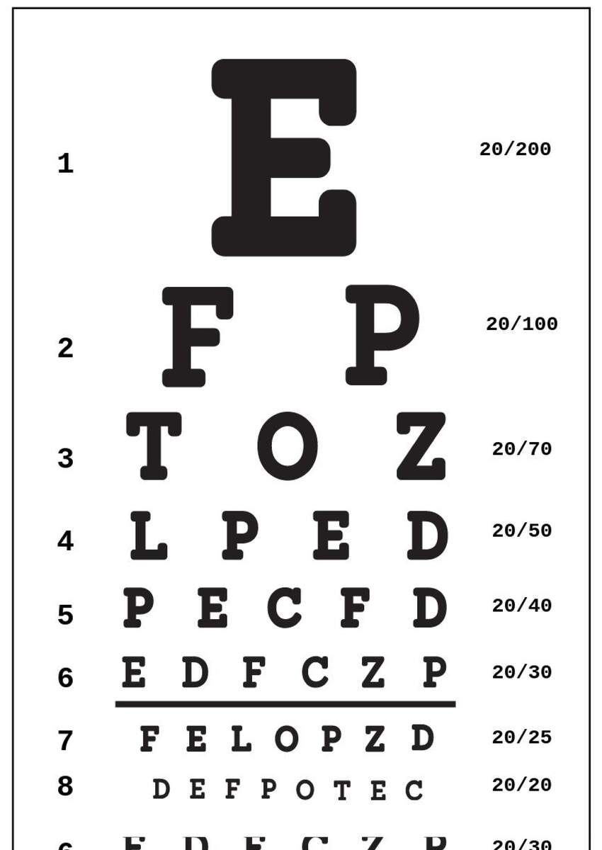 Digital Eye Test Chart In Illustrator PDF Download Template