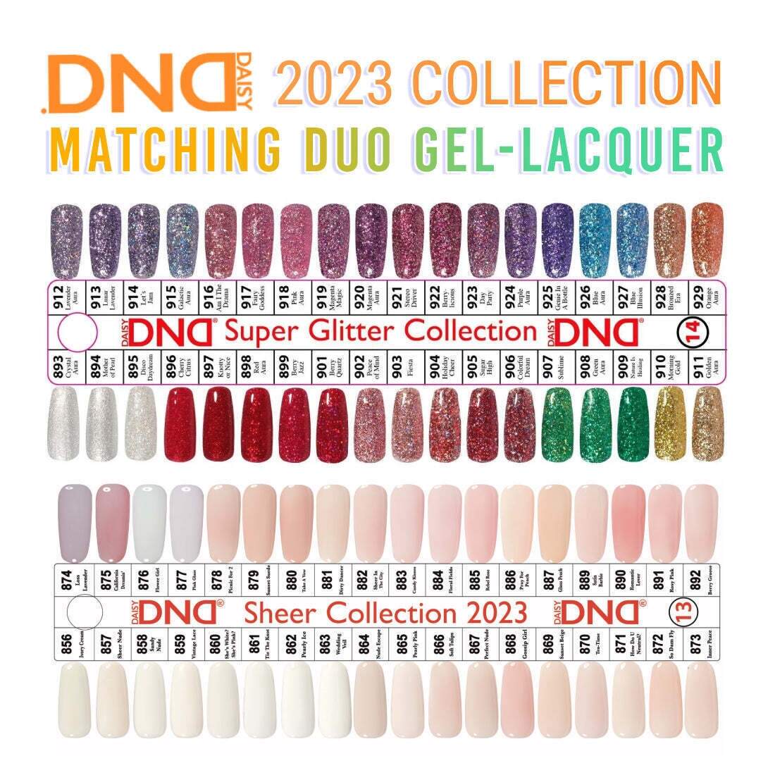 DND Soak Off Gel Polish Duo Super Glitter Sheer New Chart 13 14 Pick Any EBay