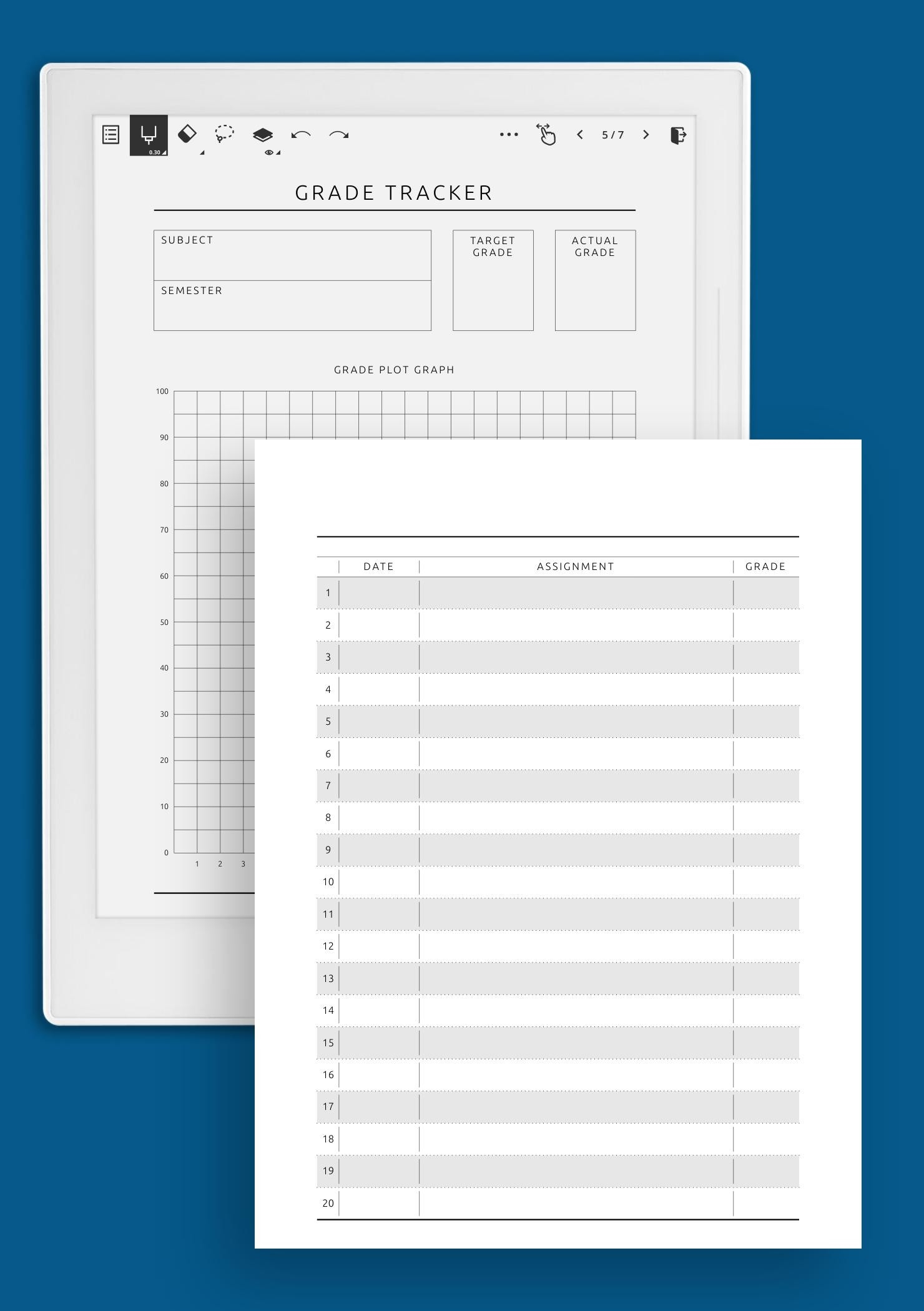 Download Printable Grade Tracker Template PDF