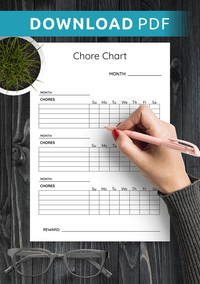 Download Printable Simple Monthly Chore Chart Template PDF Download Printable Simple Monthly Chore Chart Template PDF