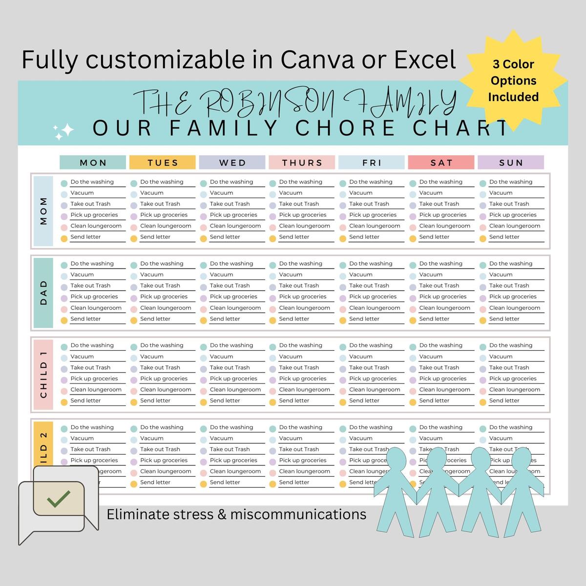 Editable Family Chore Chart Roommate Chore List Cleaning Checklist Household Chore List Weekly House Chores Daily Cleaning List Etsy Chore Chart Printable Daily Chore Chart Couples Chore Chart Family Chore Chart Printable PDF Chore Chart For Roommates Weekly Chores Etsy