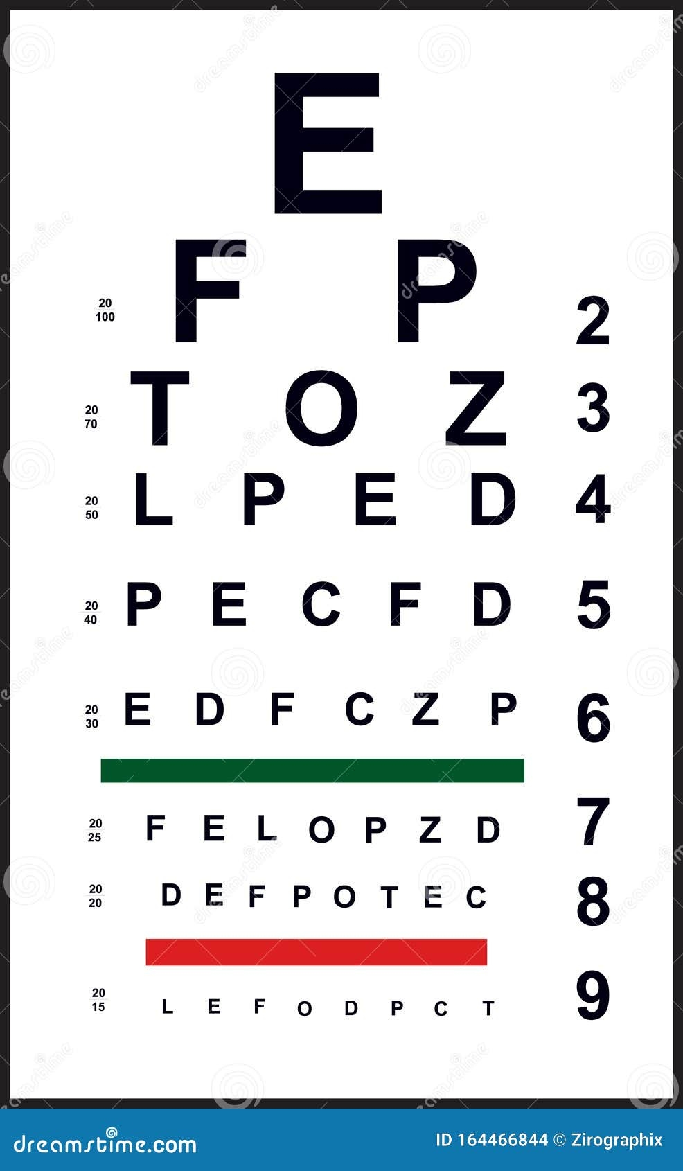 Eye Test Chart Vector Art Design Stock Vector Illustration Of Formats Trend 164466844