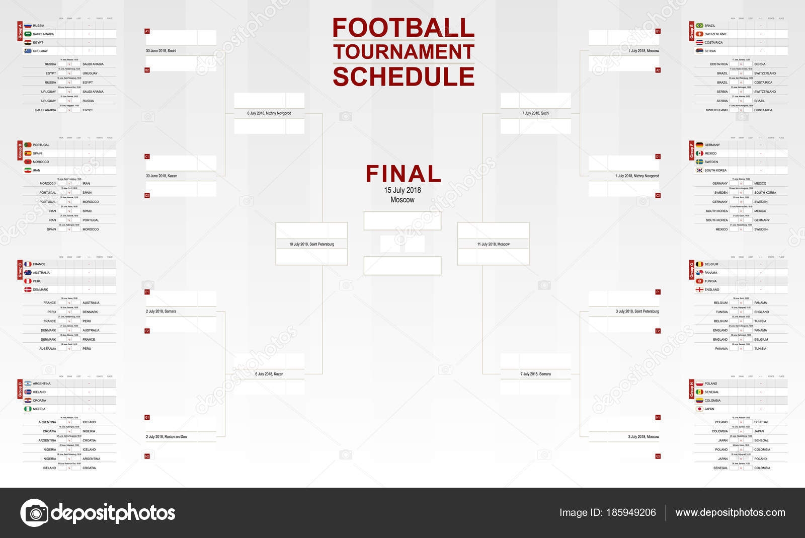 Football World Cup 2018 Tournament Schedule Vector Soccer Worksheets Library Football World Cup 2018 Tournament Schedule Vector Soccer Worksheets Library