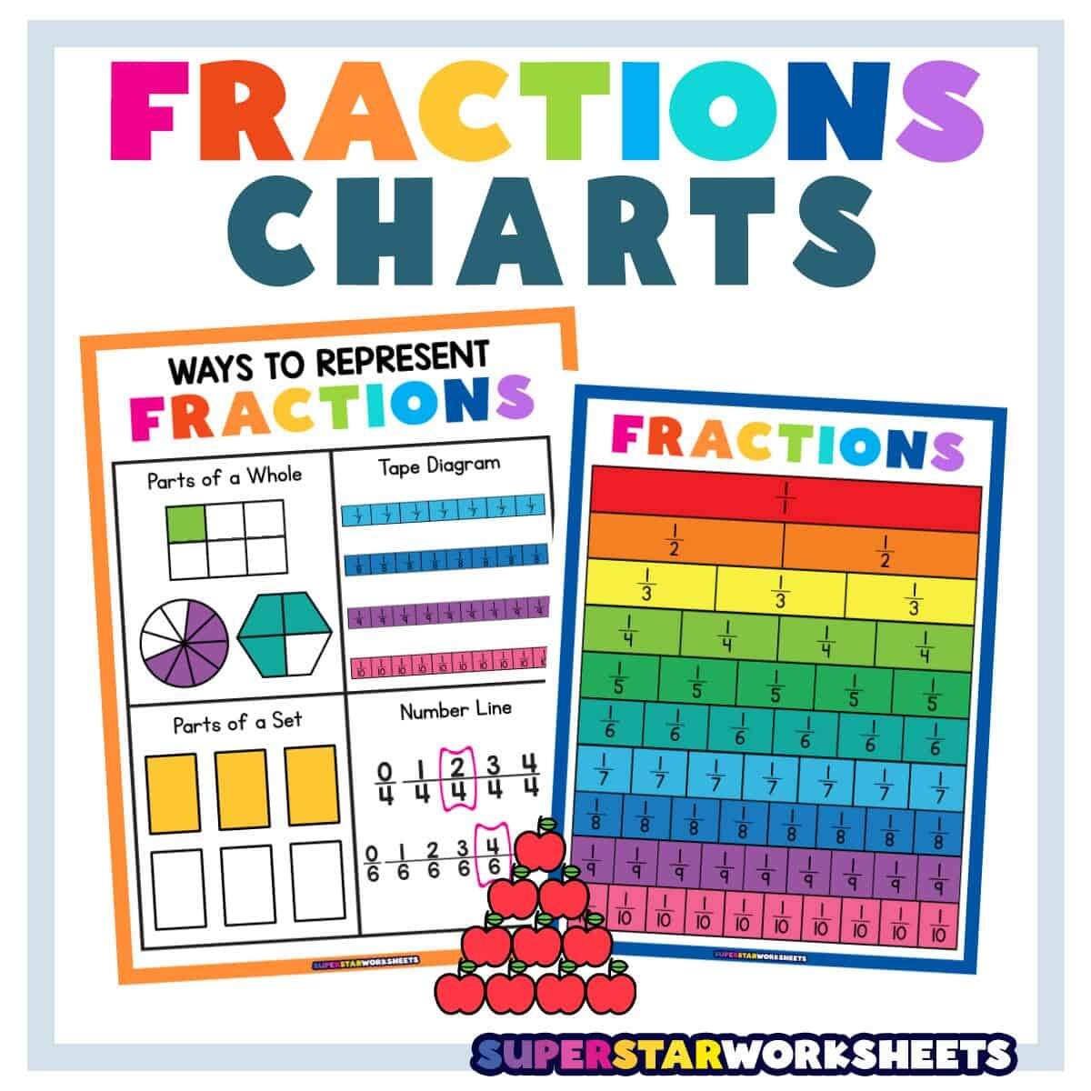 Fractions Chart Superstar Worksheets Printable Fraction Strips Tool To Understand Fractions