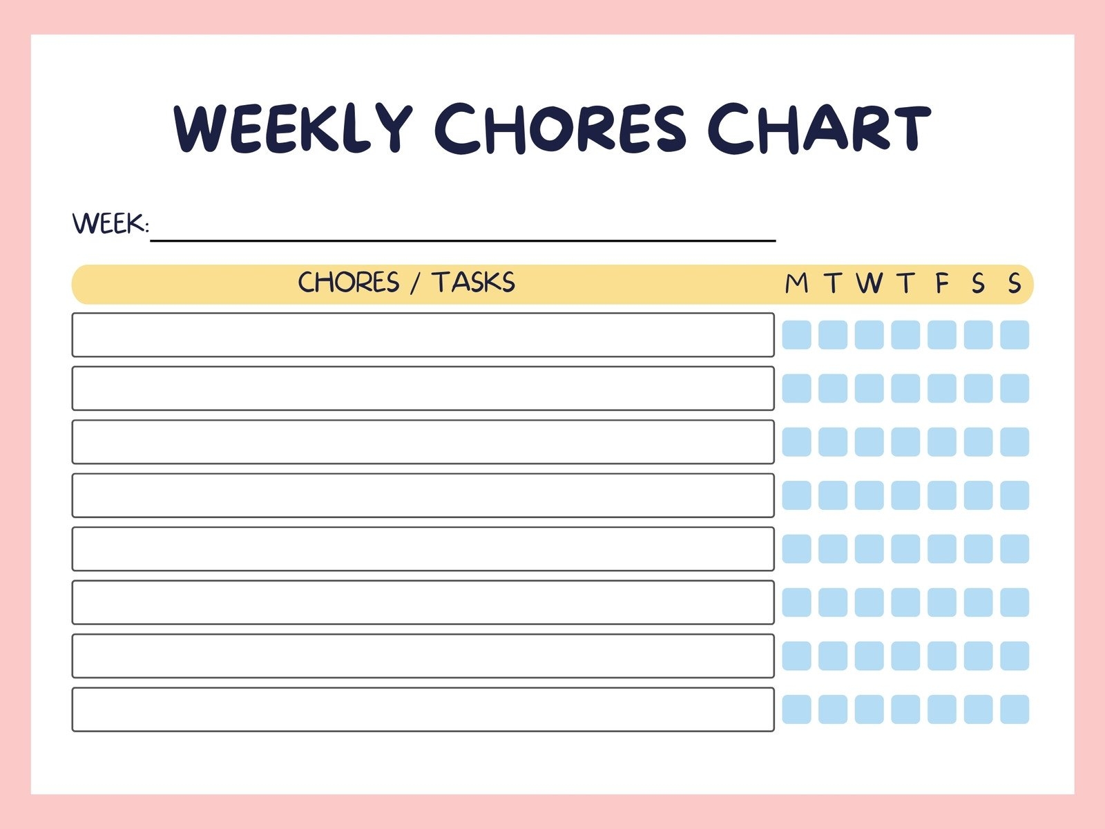 Free And Customizable Chore Templates Free Printable Chore Charts For Kids And Adults