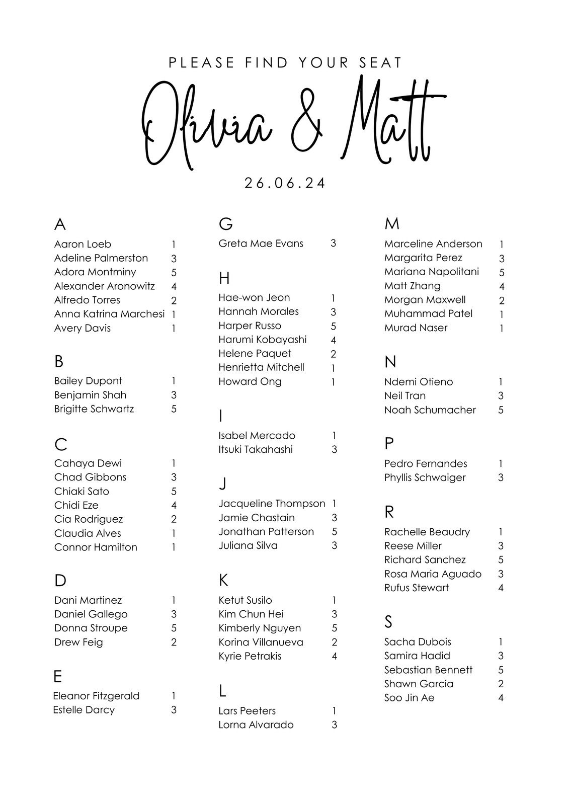 Free Custom Printable Seating Chart Templates Canva Free Custom Printable Seating Chart Templates Canva