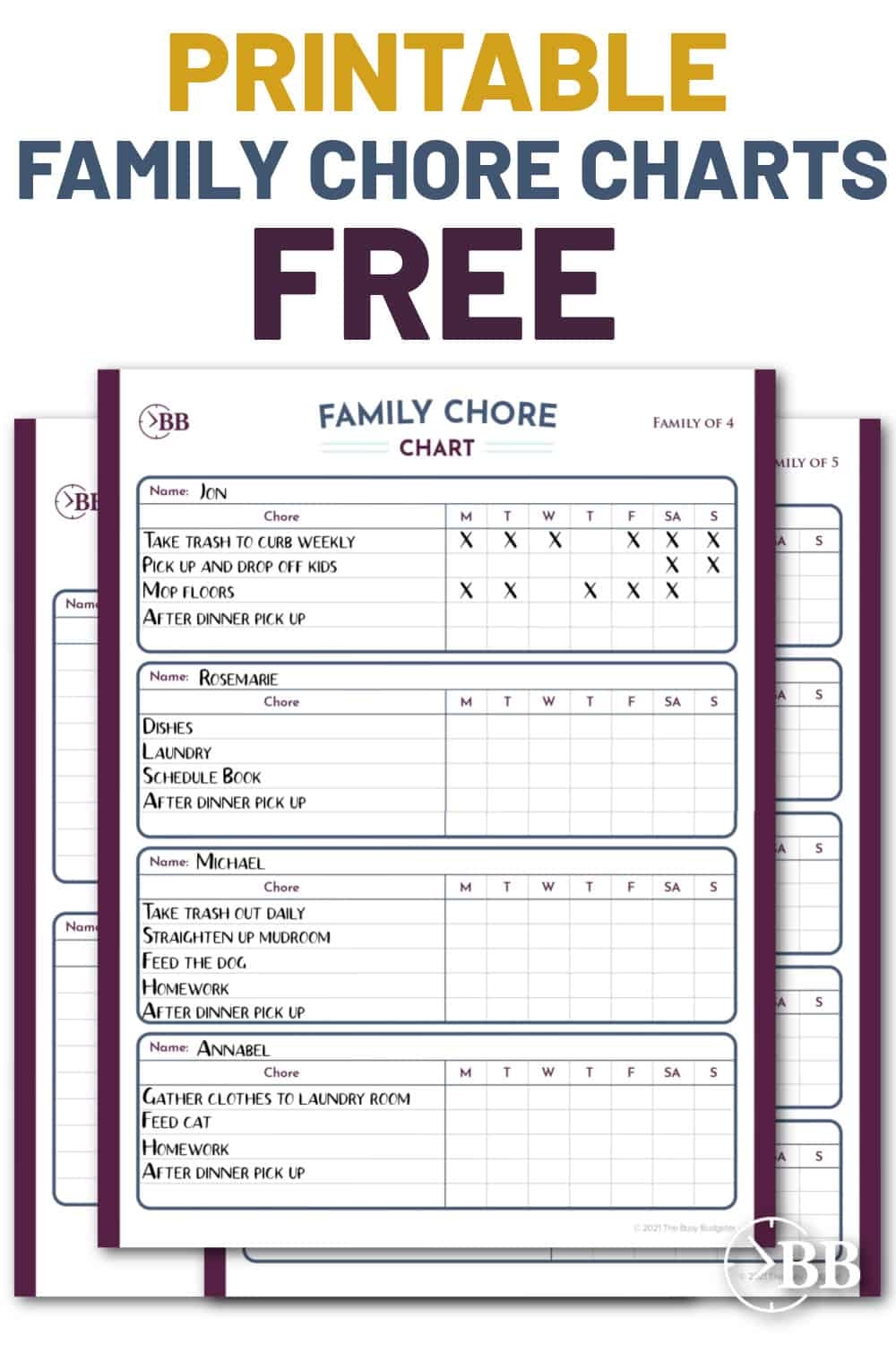 Free And Customizable Chore Templates