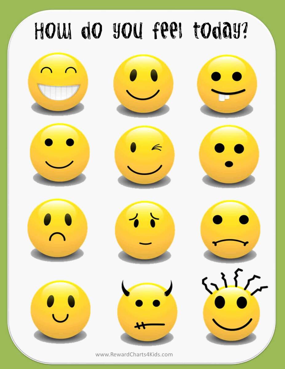 FREE Feeling Chart For Kindergarteners With Photos