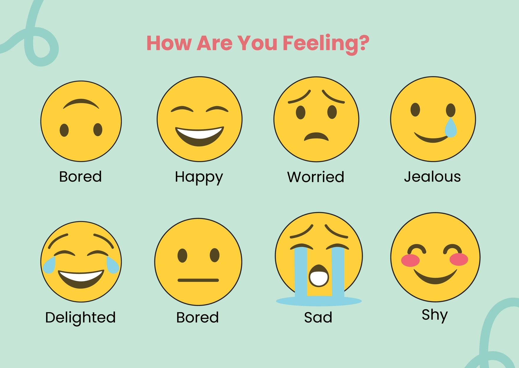 FREE Feeling Chart For Kindergarteners With Photos