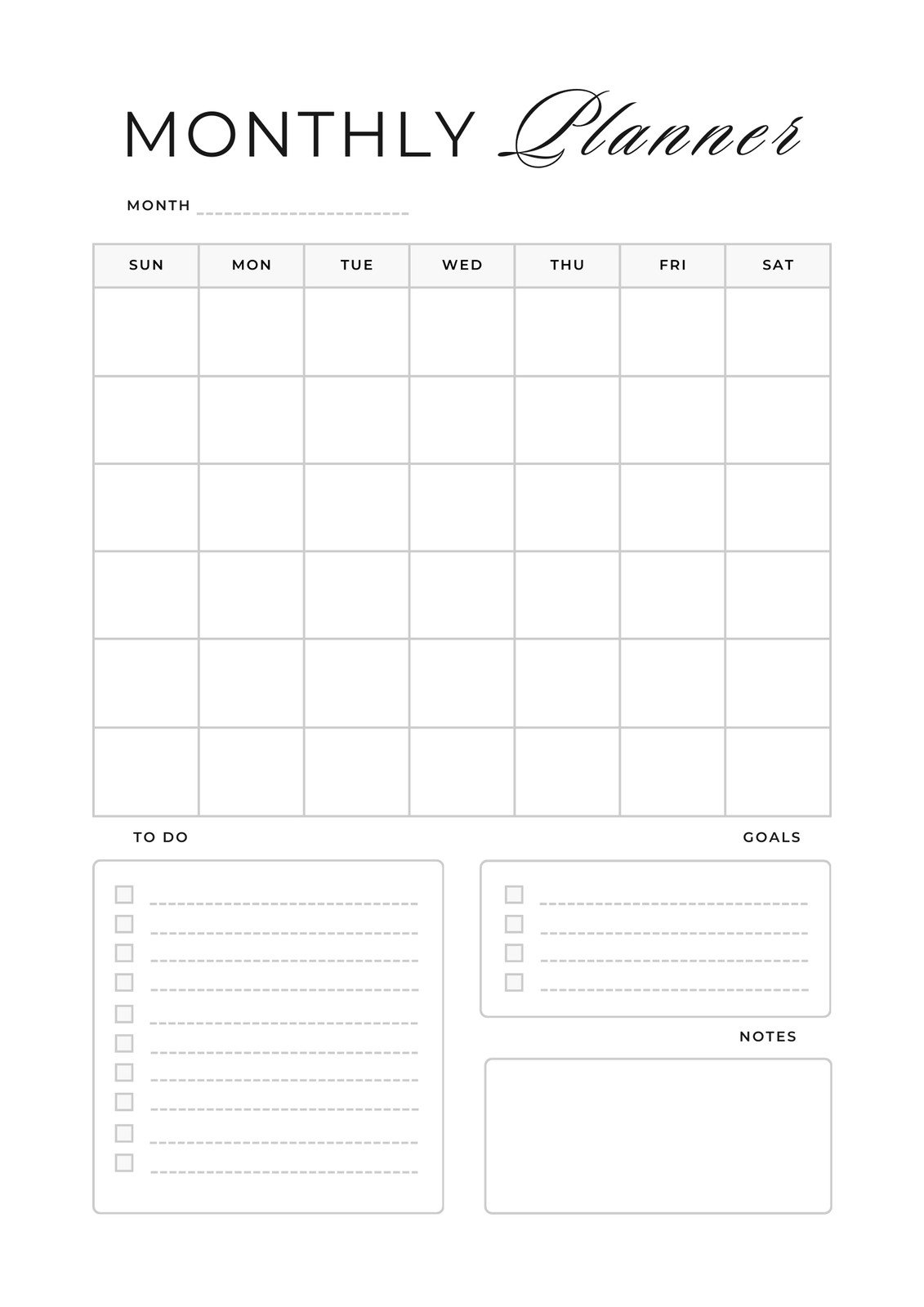 Free Personalized Monthly Planner Templates To Print Canva Free Personalized Monthly Planner Templates To Print Canva