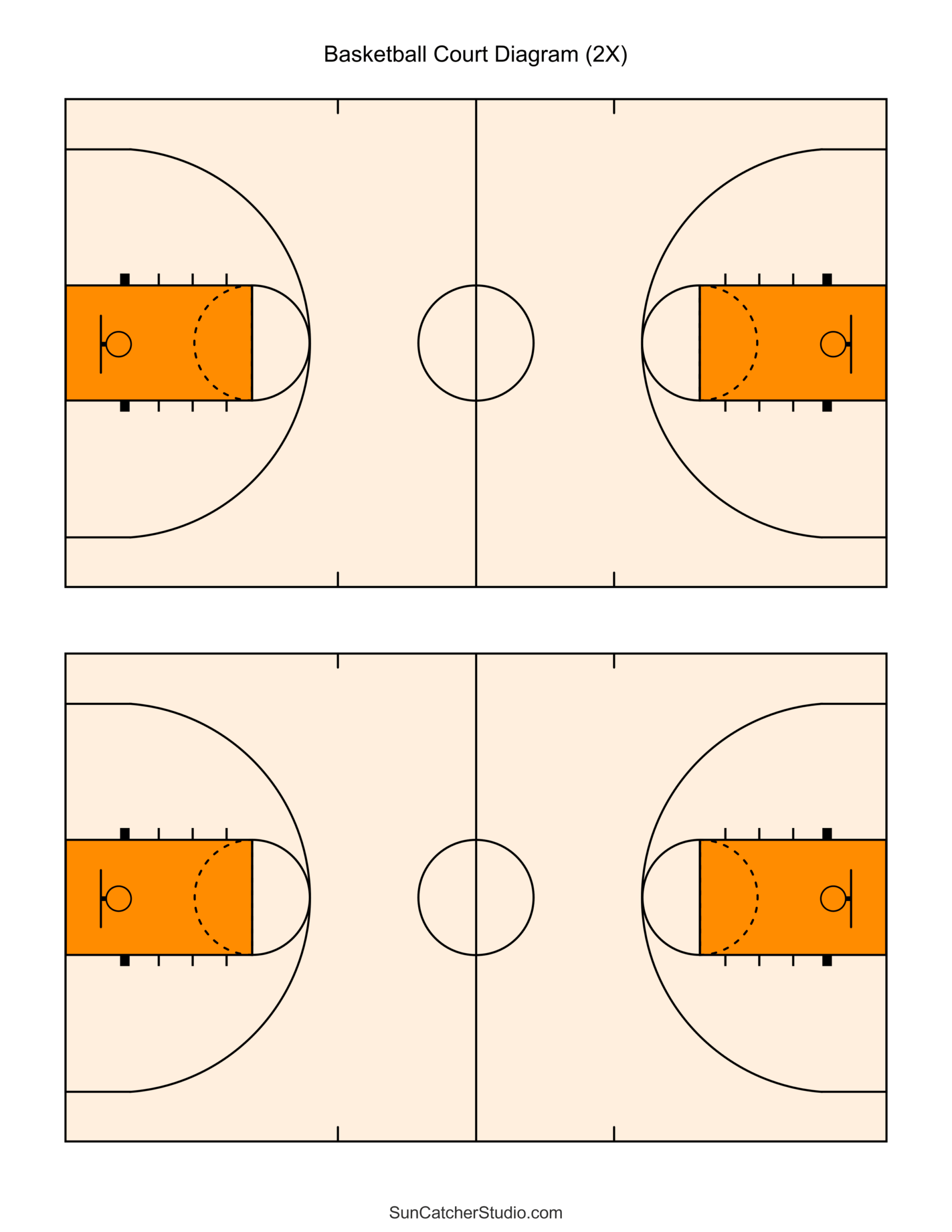 Free Printable Basketball Court Diagrams Layout Free Printables Lettering SVG Files Tools Apps