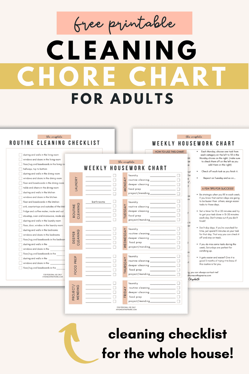 Chore Chart For Adults I Love It R CleaningTips