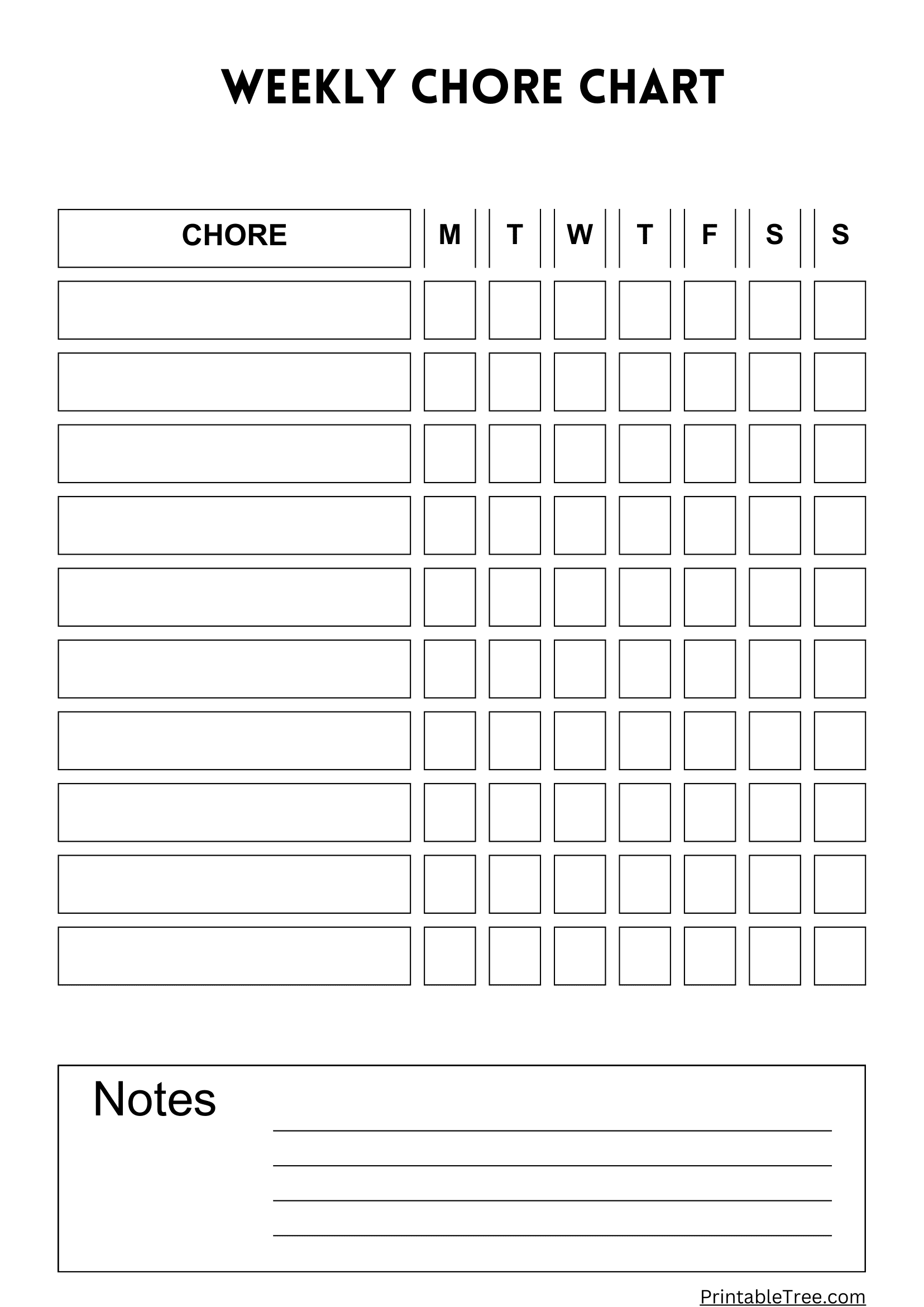 Free Printable Chore Charts For Kids And Adults