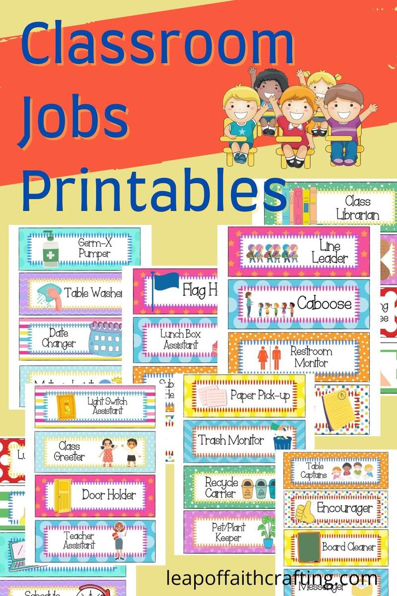 FREE Printable Classroom Jobs PDF To Use Now Leap Of Faith Crafting Classroom Job Chart For Your Home Daycare Childcare Preschool Or Classroom Instant Download And Print From Your Home Computer Etsy Hong Kong