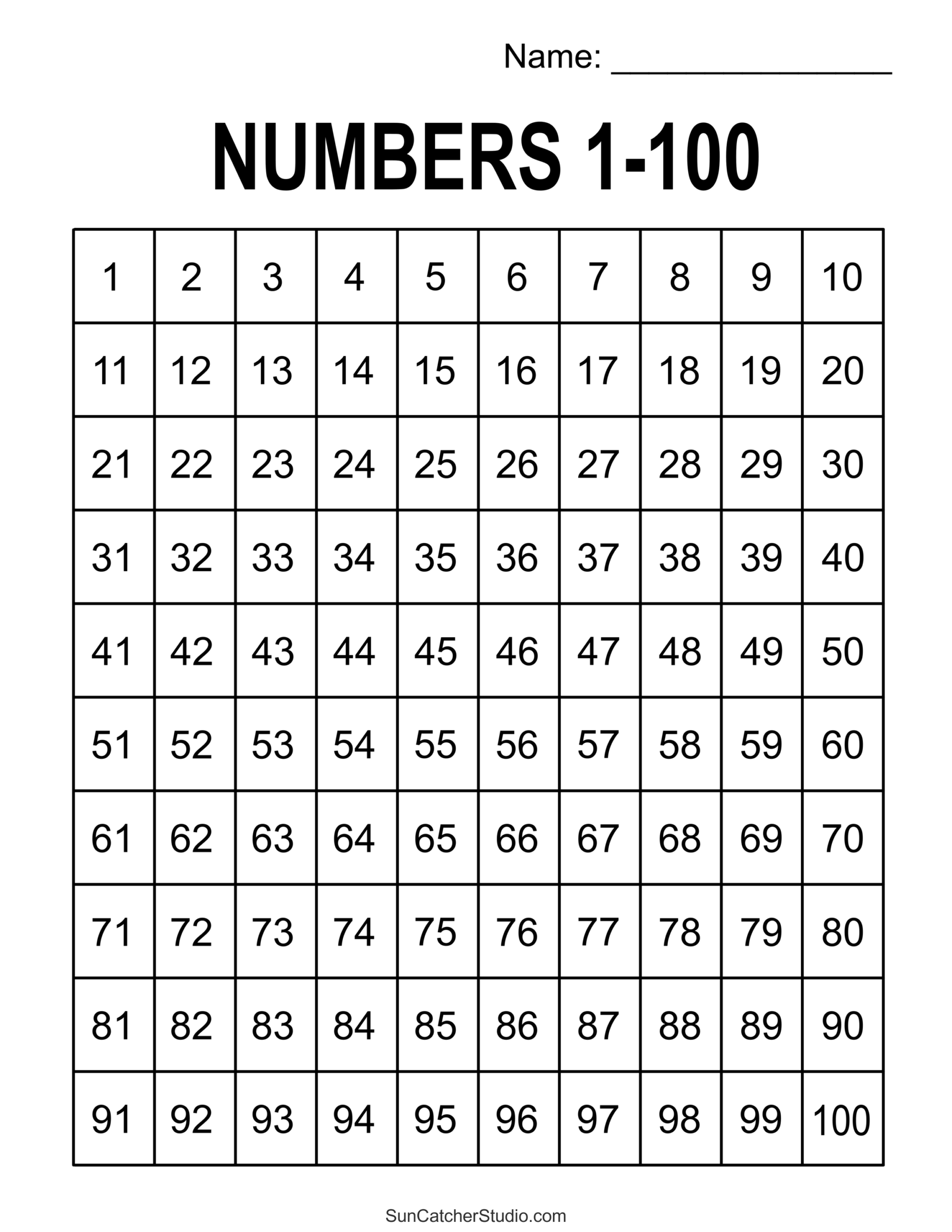 Free Printable Hundreds Charts Numbers 1 To 100 Free Printables Lettering SVG Files Tools Apps Free Printable Hundreds Charts Numbers 1 To 100 DIY Projects Worksheets Library