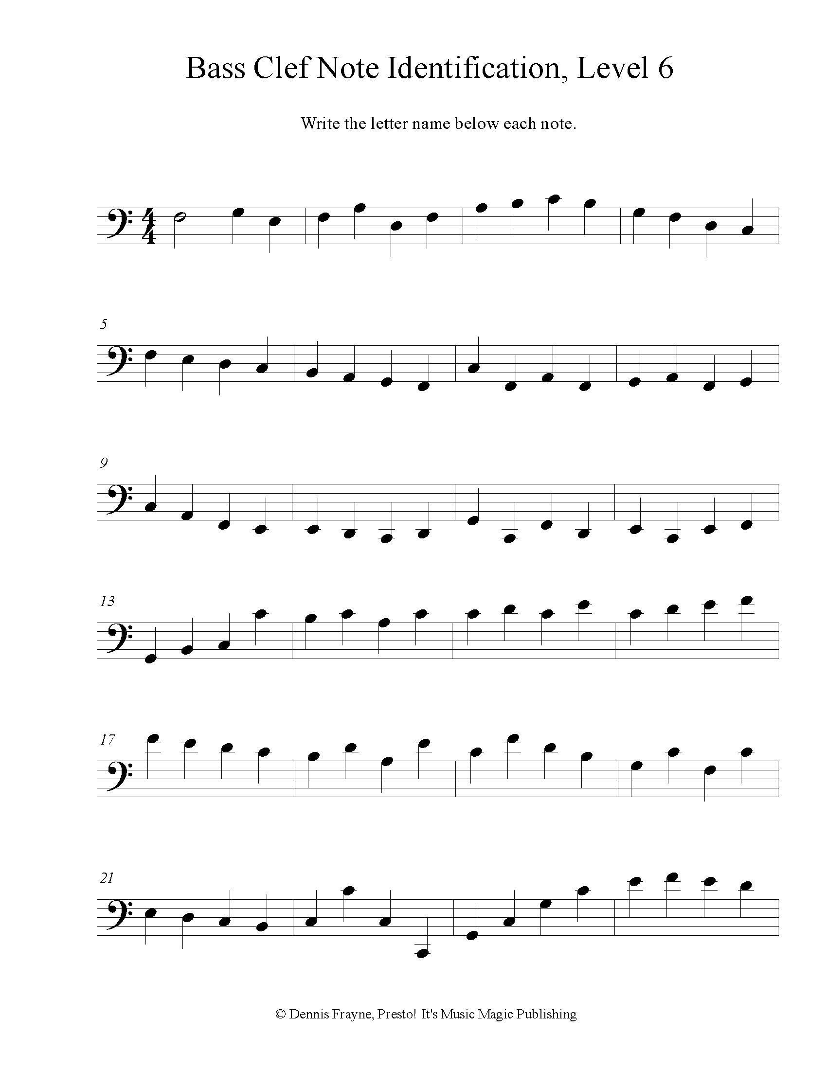 FREE Printable Music Note Naming Worksheets Presto It S Music Magic Publishing