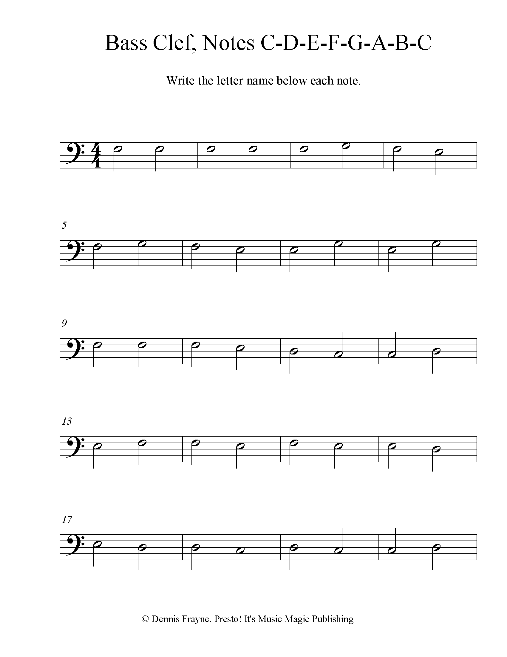 FREE Printable Music Note Naming Worksheets Presto It S Music Magic Publishing