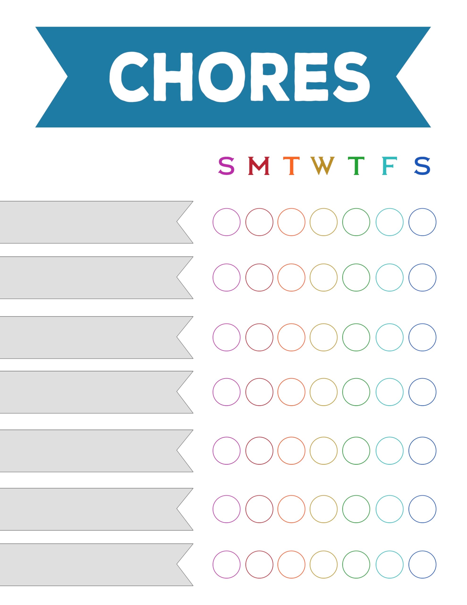 Free Printable Weekly Chore Charts Paper Trail Design Free Printable Chore Chart PDF Template For Kids