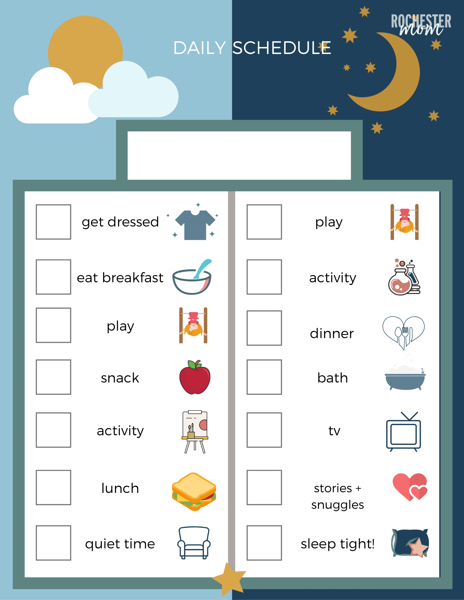 Free Routine Activity Charts Customizable For Your Family Toddler Routine Chart Mommylytics